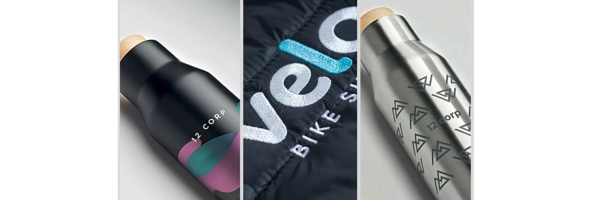 Сравнение методов нанесения логотипов: УФ-печать, гравировка или вышивка